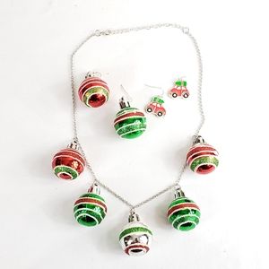 Christmas necklace and earring set